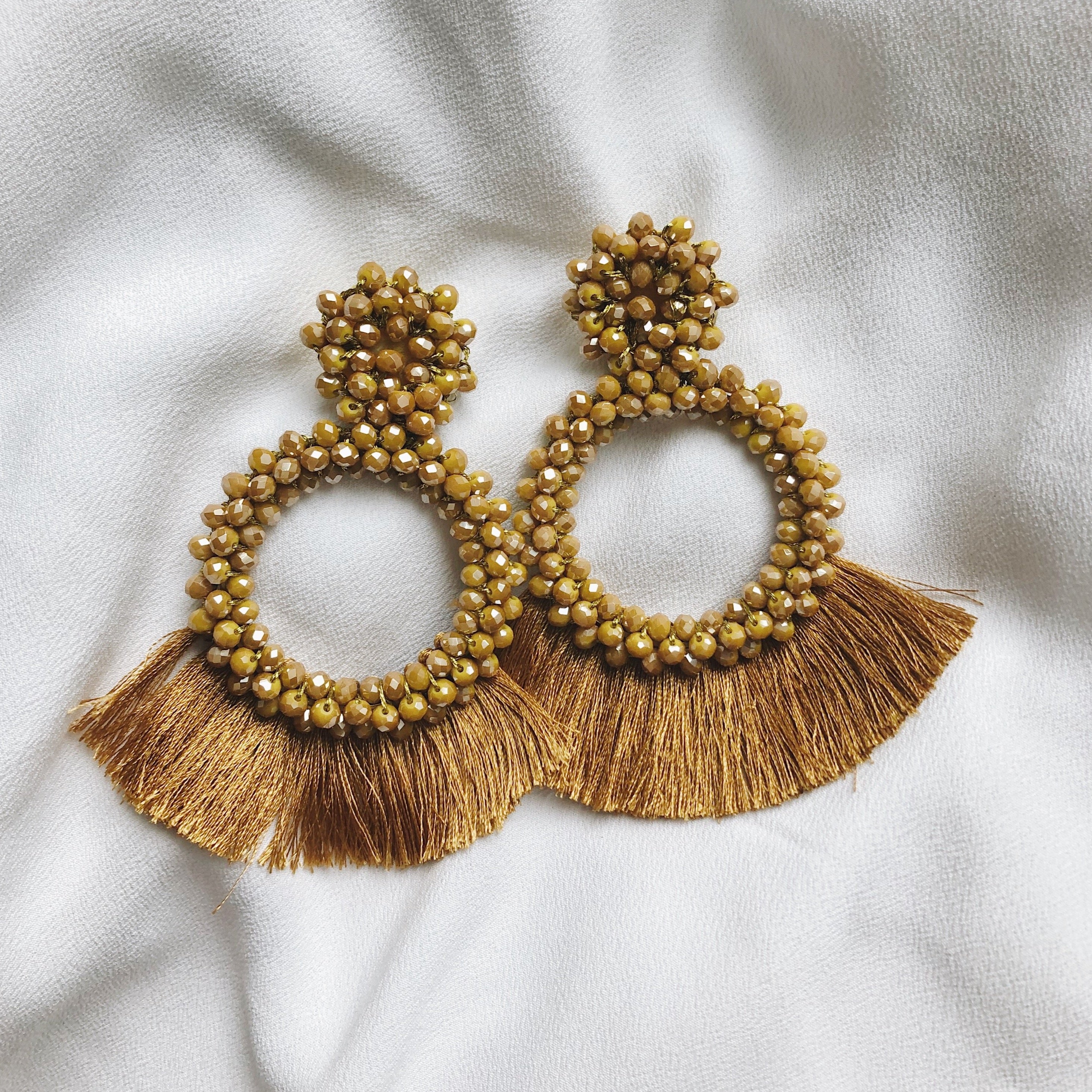 Lenora Beaded Fringe Earrings