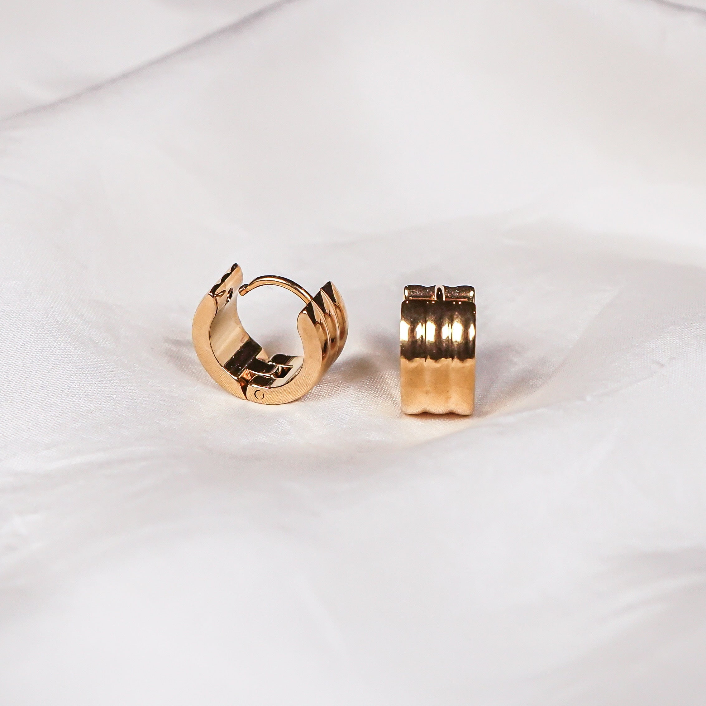 Tess Triple Gold Huggie Earring