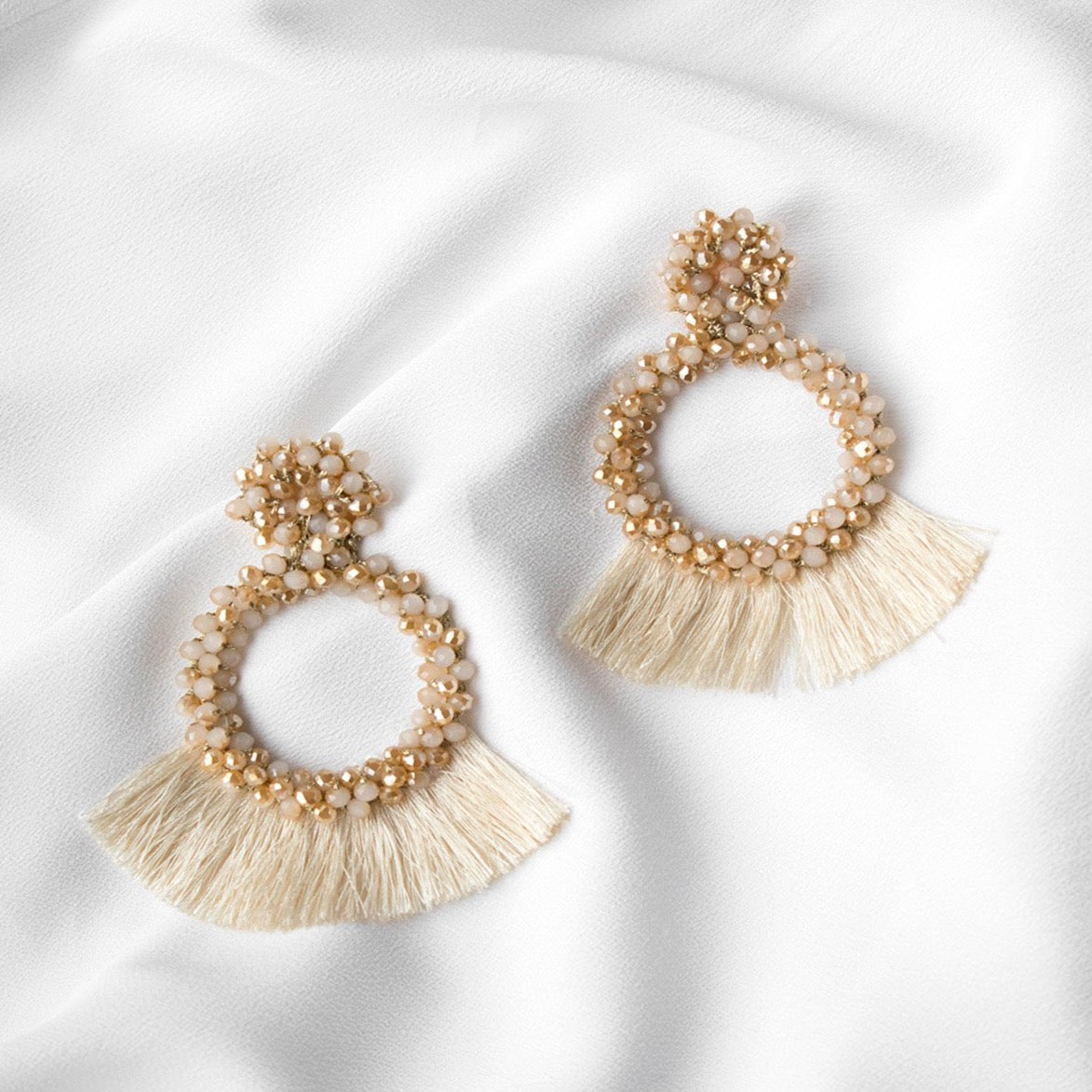 Lenora Beaded Fringe Earrings