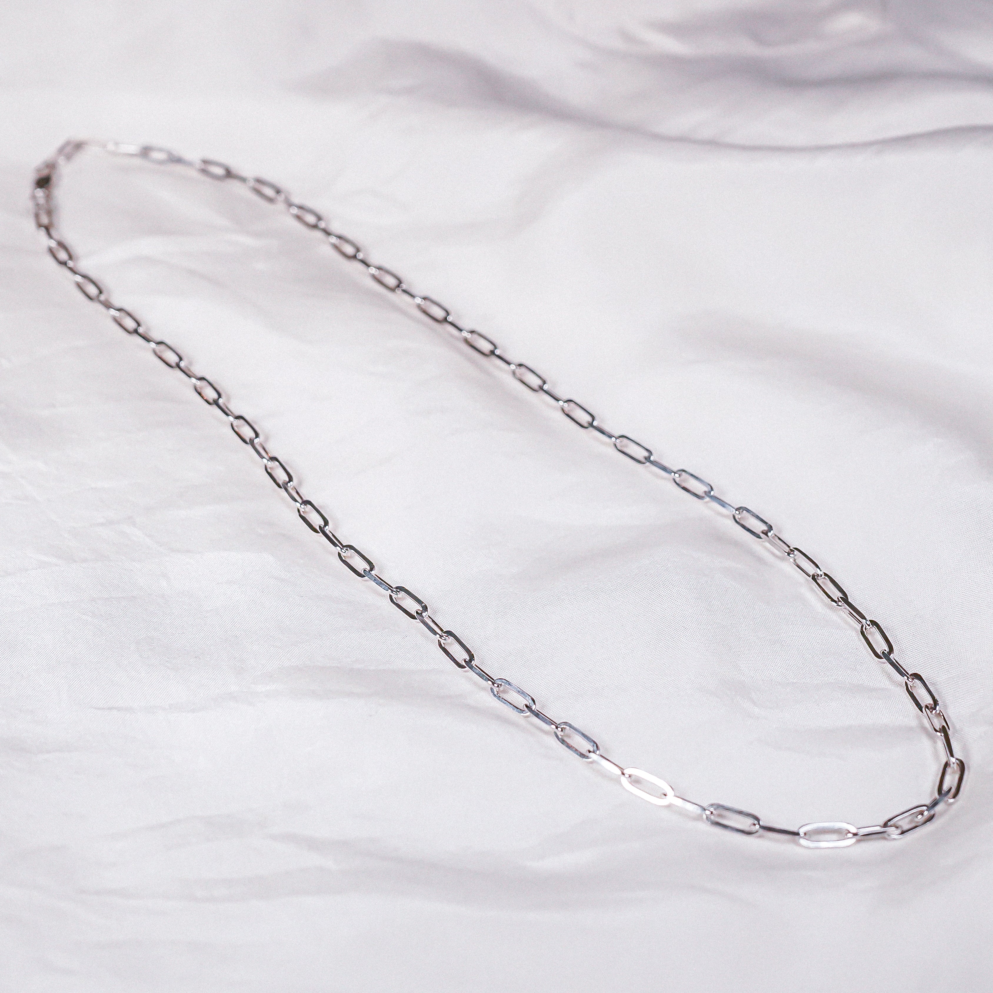 Nora Paper Clip Silver Chain Necklace