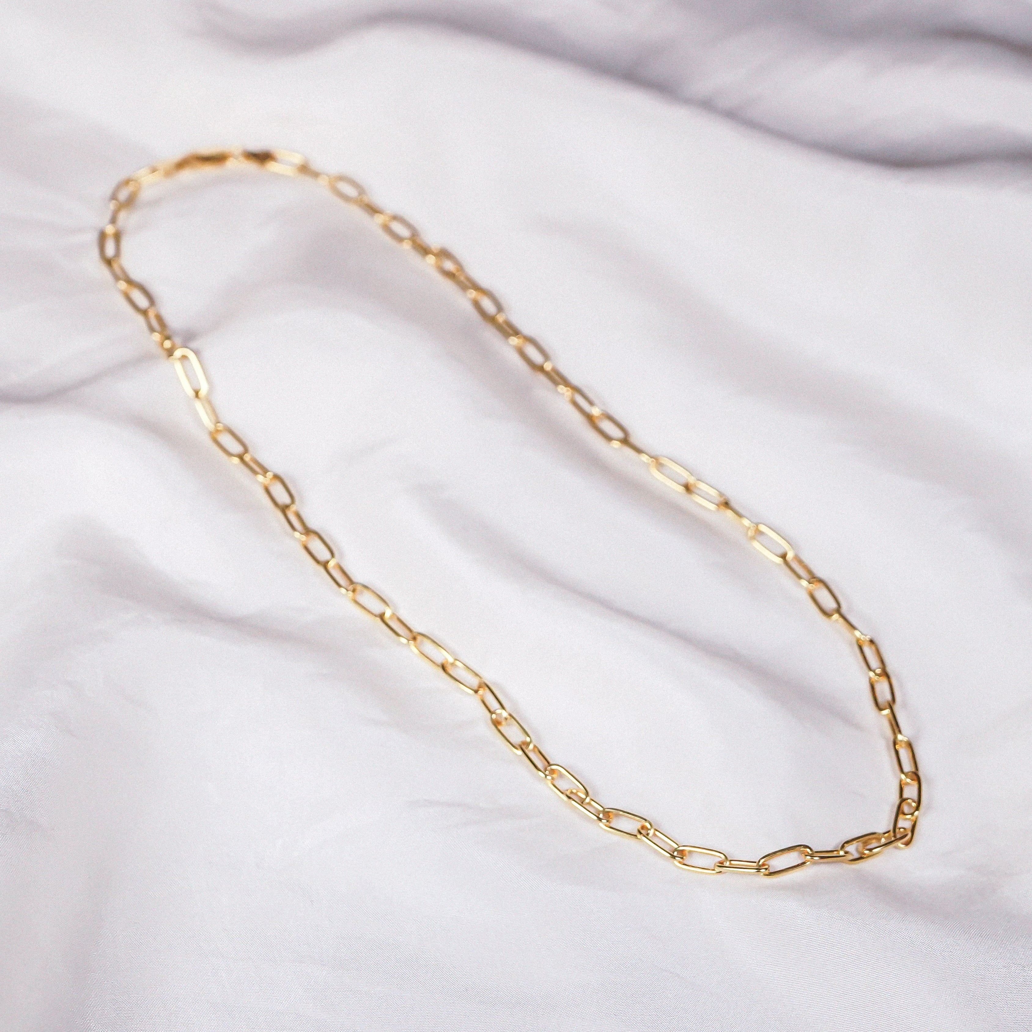 Nora Paper Clip Gold Chain Necklace
