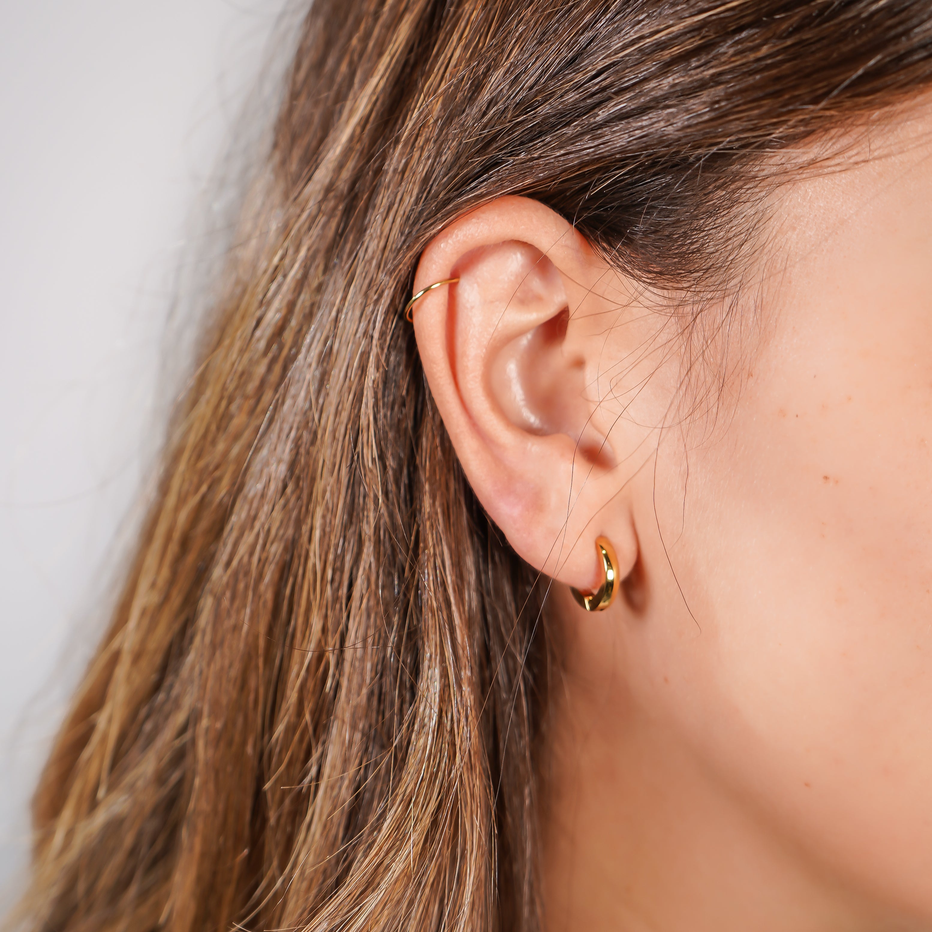 April Tiny Gold Huggie Earring