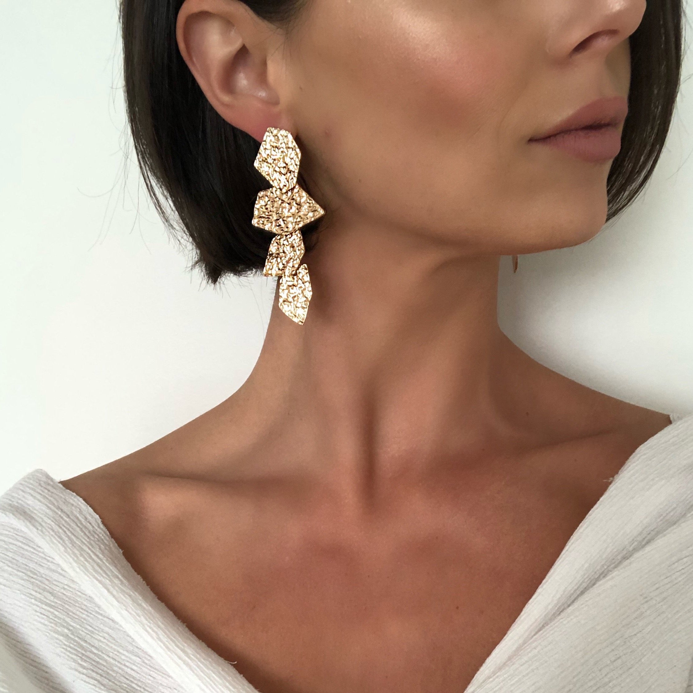 Ava Geometric Gold Earrings