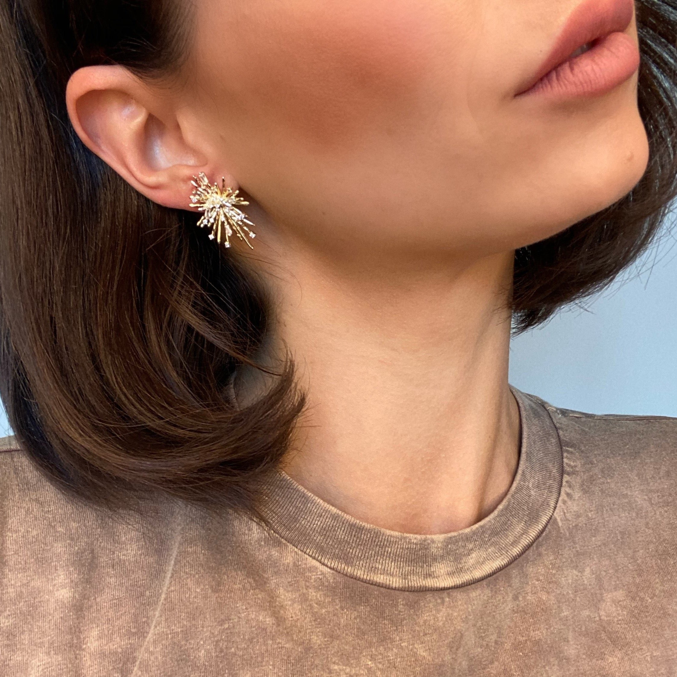 Claudia CZ Gold Plated Earrings