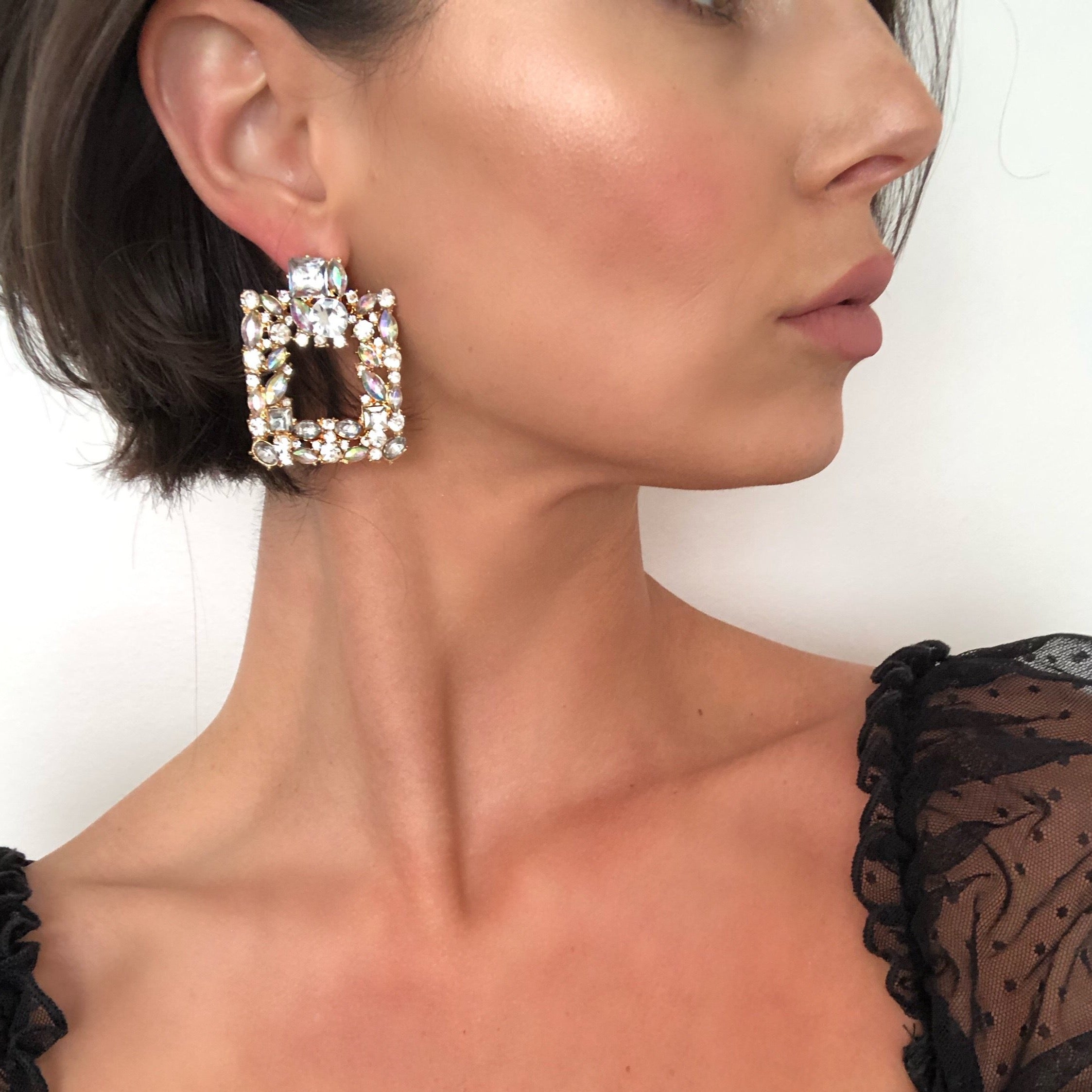 Justine Square Sparkle Earrings