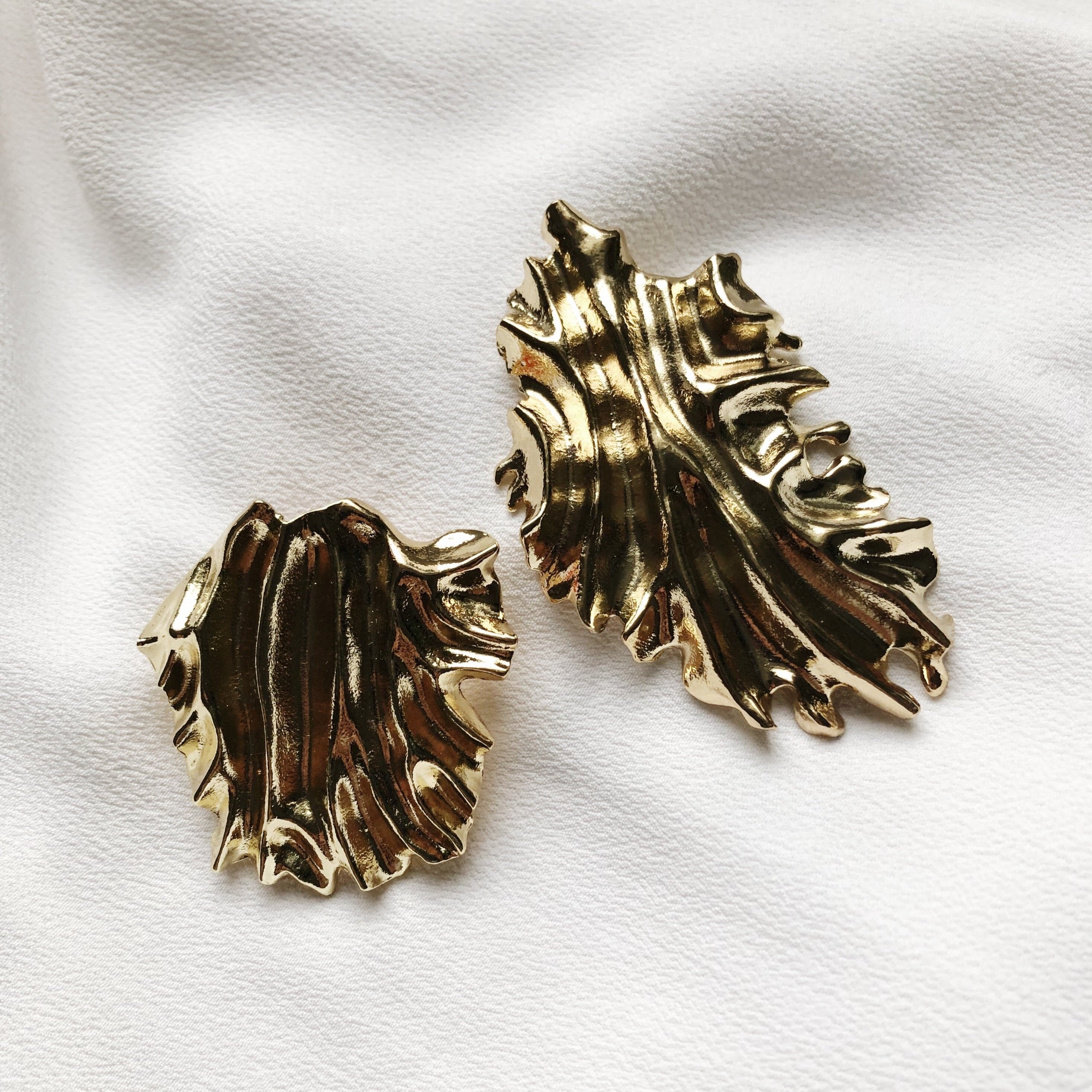 Lyna Asymmetrical Irregular Gold Earrings