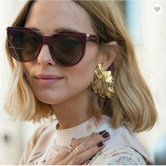 Lyna Asymmetrical Irregular Gold Earrings