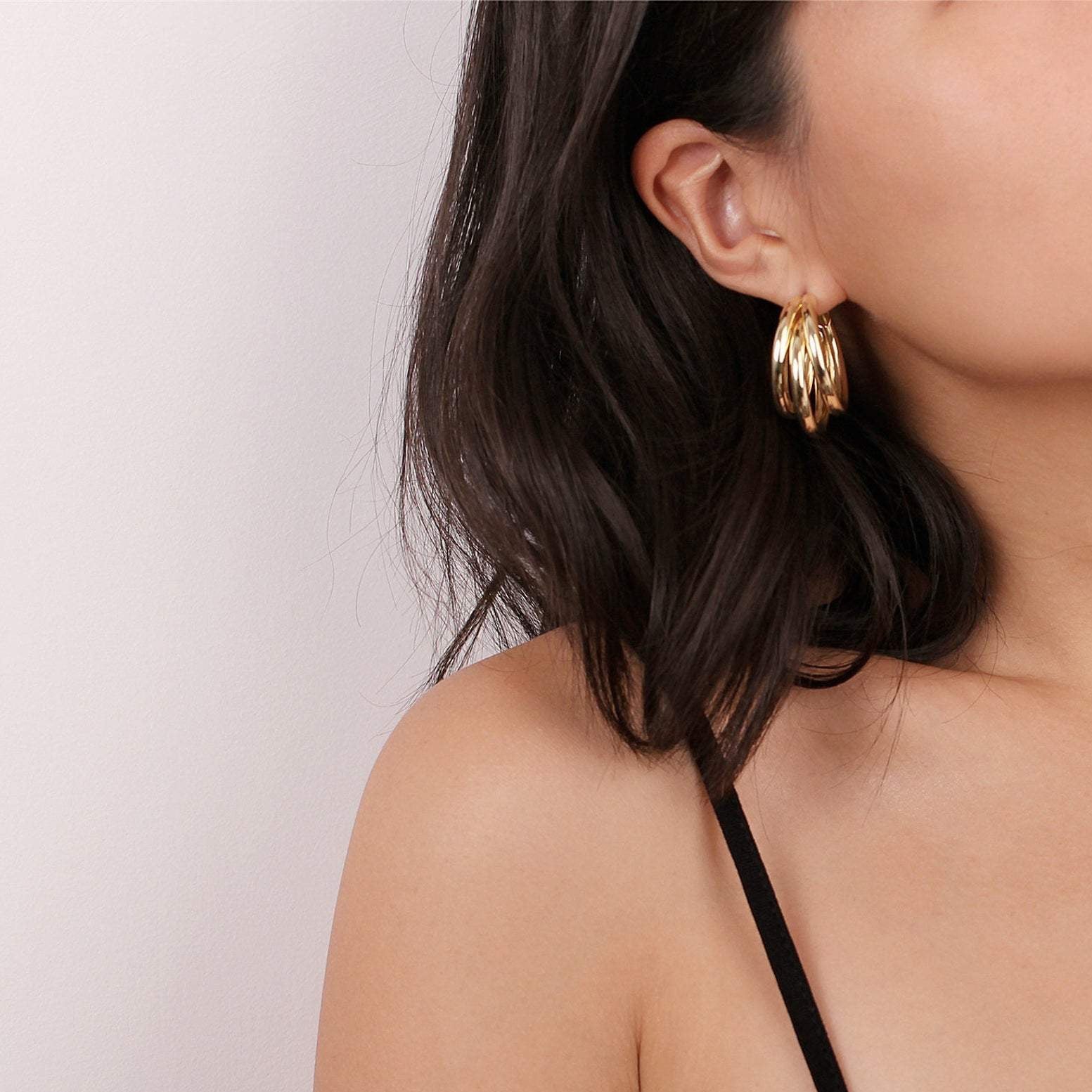 Penelope Tripe Gold Hoop Earrings